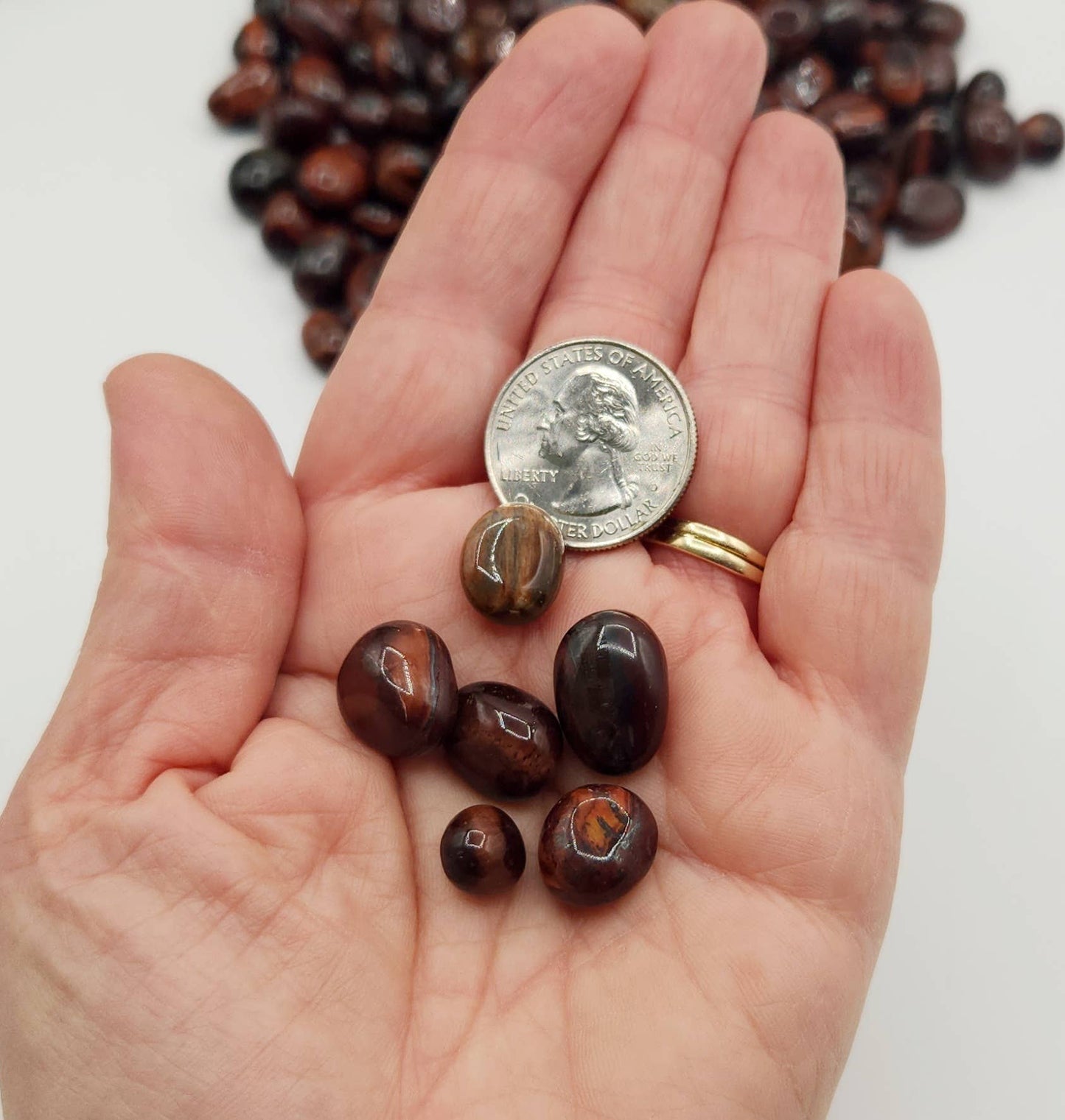 Red Tiger Eye Tumbled Gemstone 10-20mm (0.5kg/1.1lbs.): 0.5KG/1.1LBS