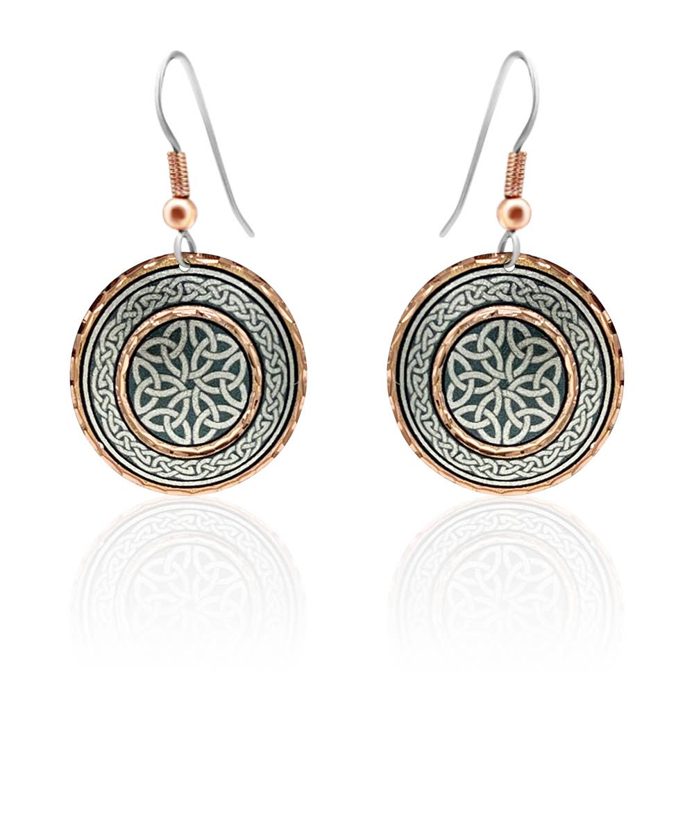 Copper Celtic style Irish earrings