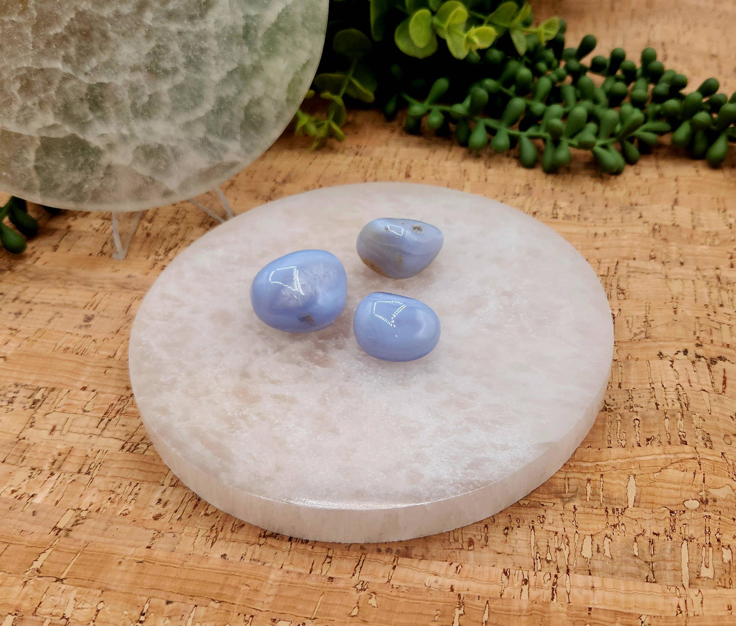 Selenite Charging/Cleansing Plate/Coaster Round, Plain-15cm
