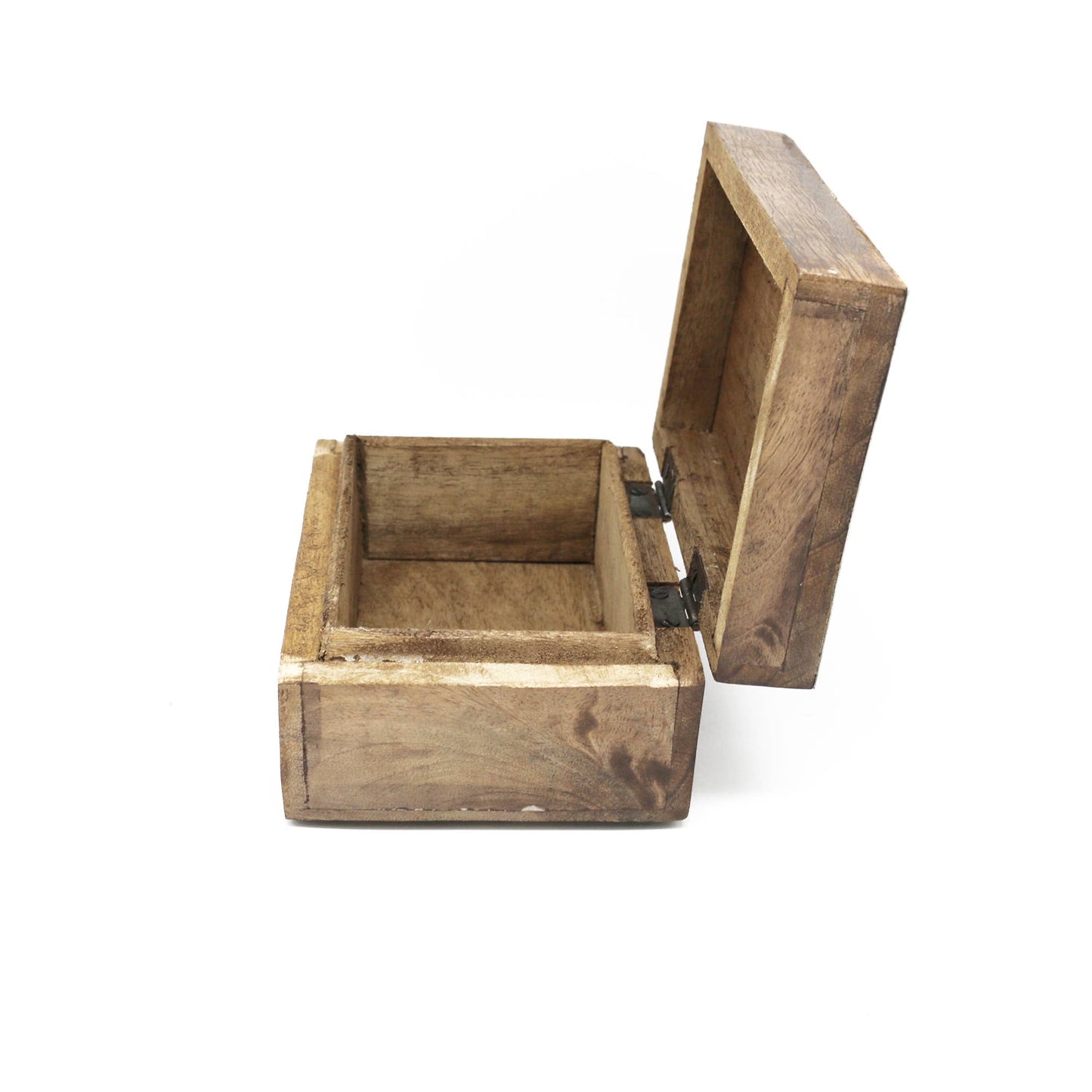 Wooden Storage Box (6 x 4 in.) - Blue Dream Catcher (Brown)