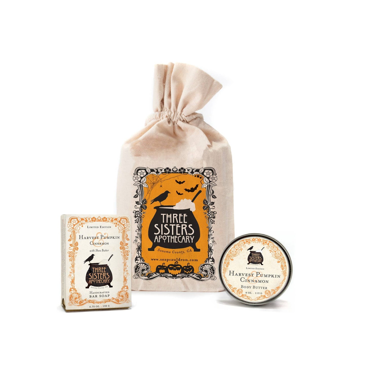 Muslin Gift Set - Something Wicked Bar Soap and Body Butter: Mission Fig