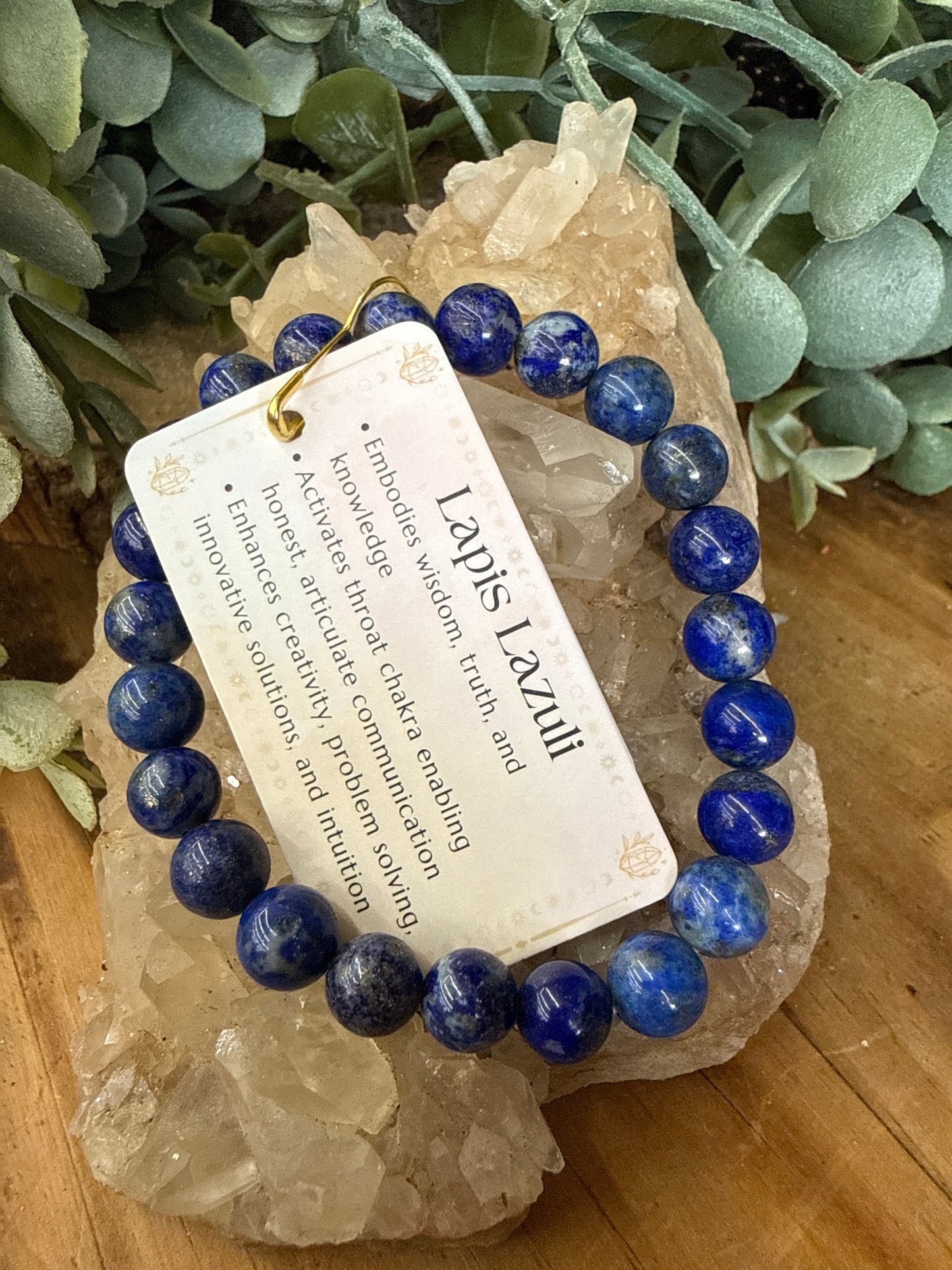 Lapis Crystal Bracelet 8mm Bead Size