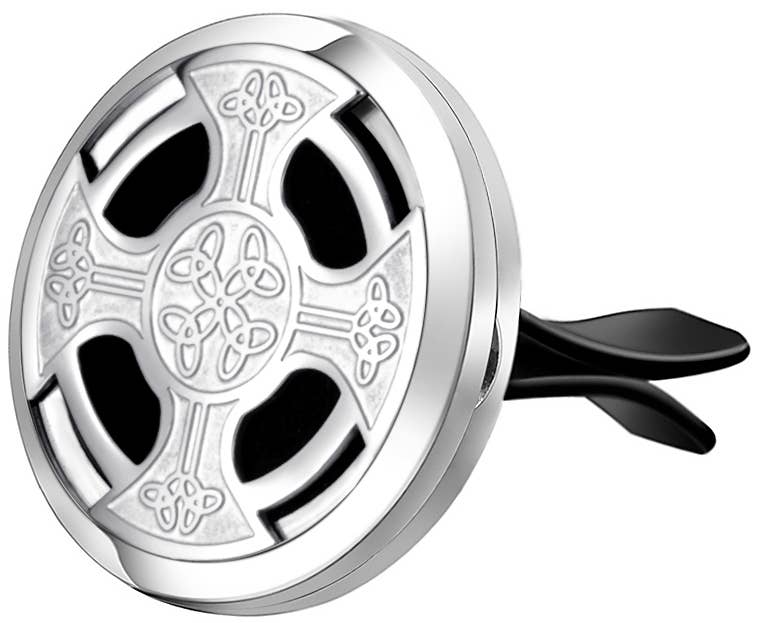Celtic Cross Chrome Car Vent Diffuser for Essential Oils