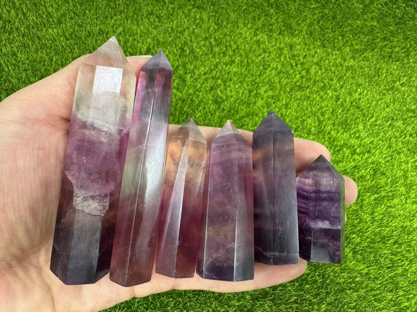 Candy Fluorite Stone Tower | Polished Crystal Point, 1PC: 1-2"