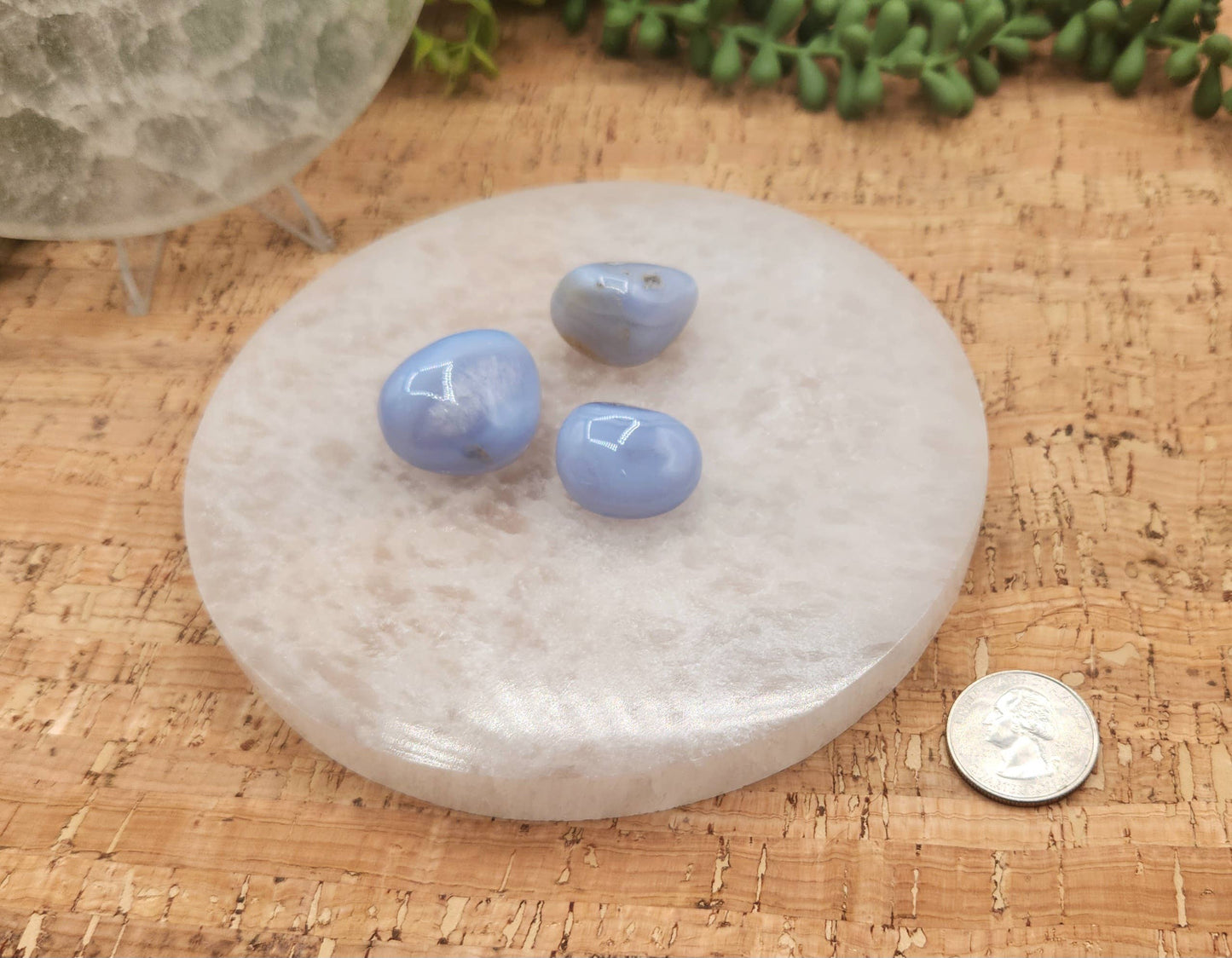 Selenite Charging/Cleansing Plate/Coaster Round, Plain-15cm