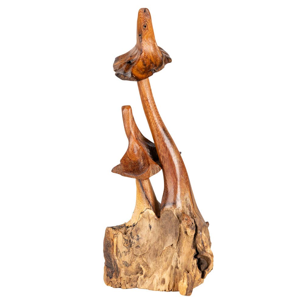 DOUBLE WOODEN MUSHROOMS