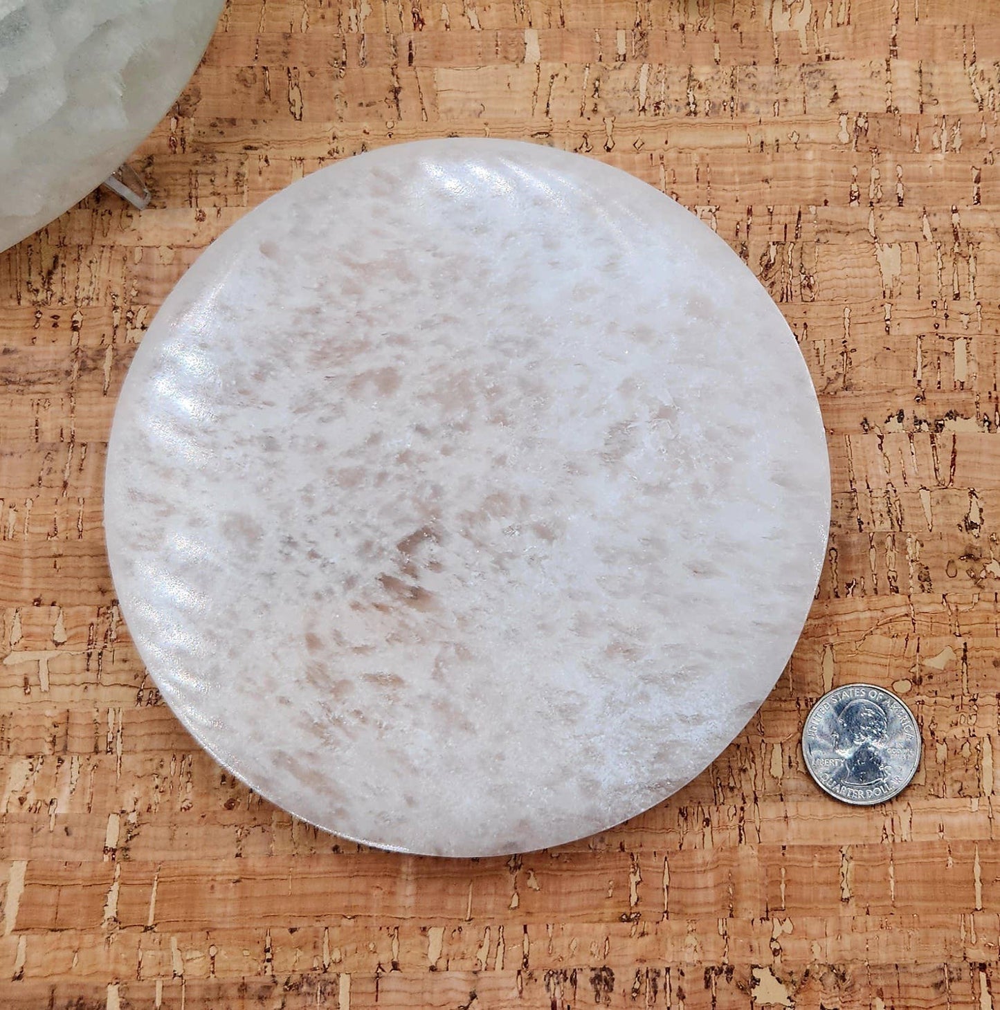 Selenite Charging/Cleansing Plate/Coaster Round, Plain-15cm