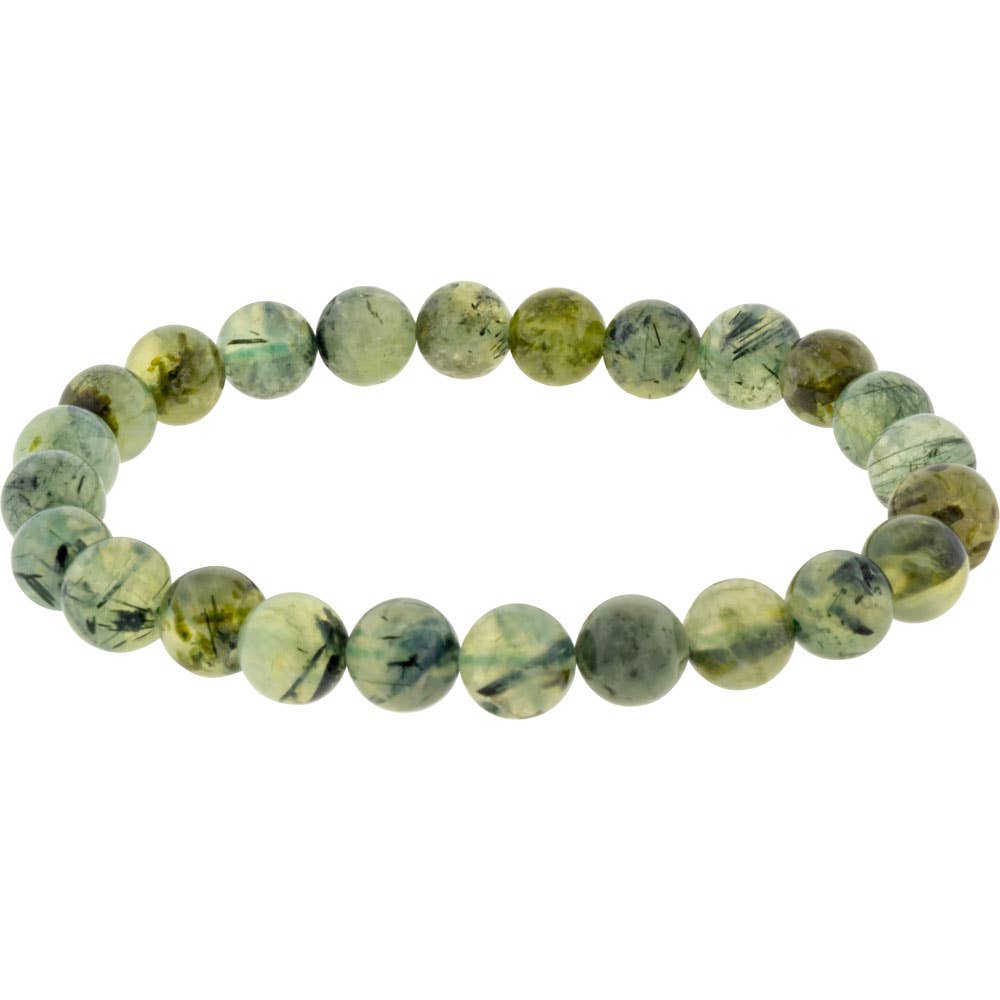 Elastic Bracelet 8mm Round Beads - Prehnite (Each)