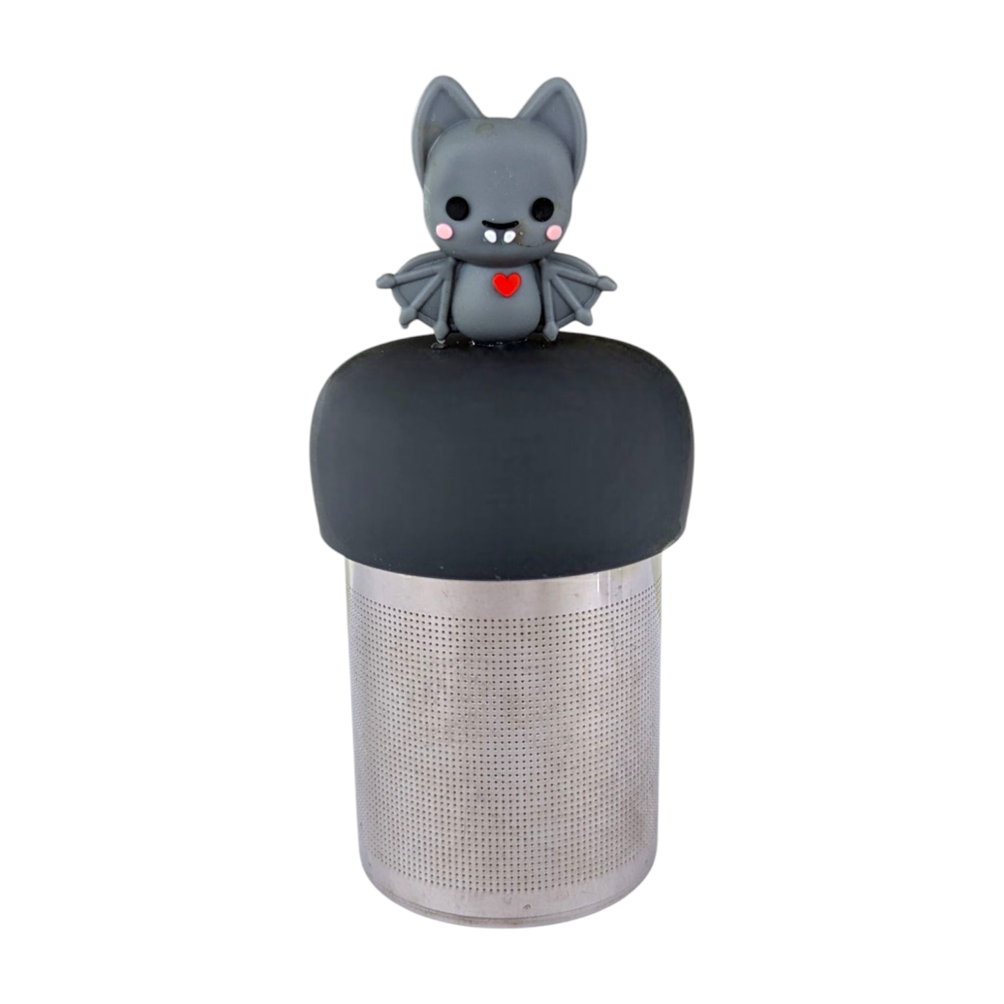 Vampire Bat | Floating Tea Steeper | Grey Base | Red Heart