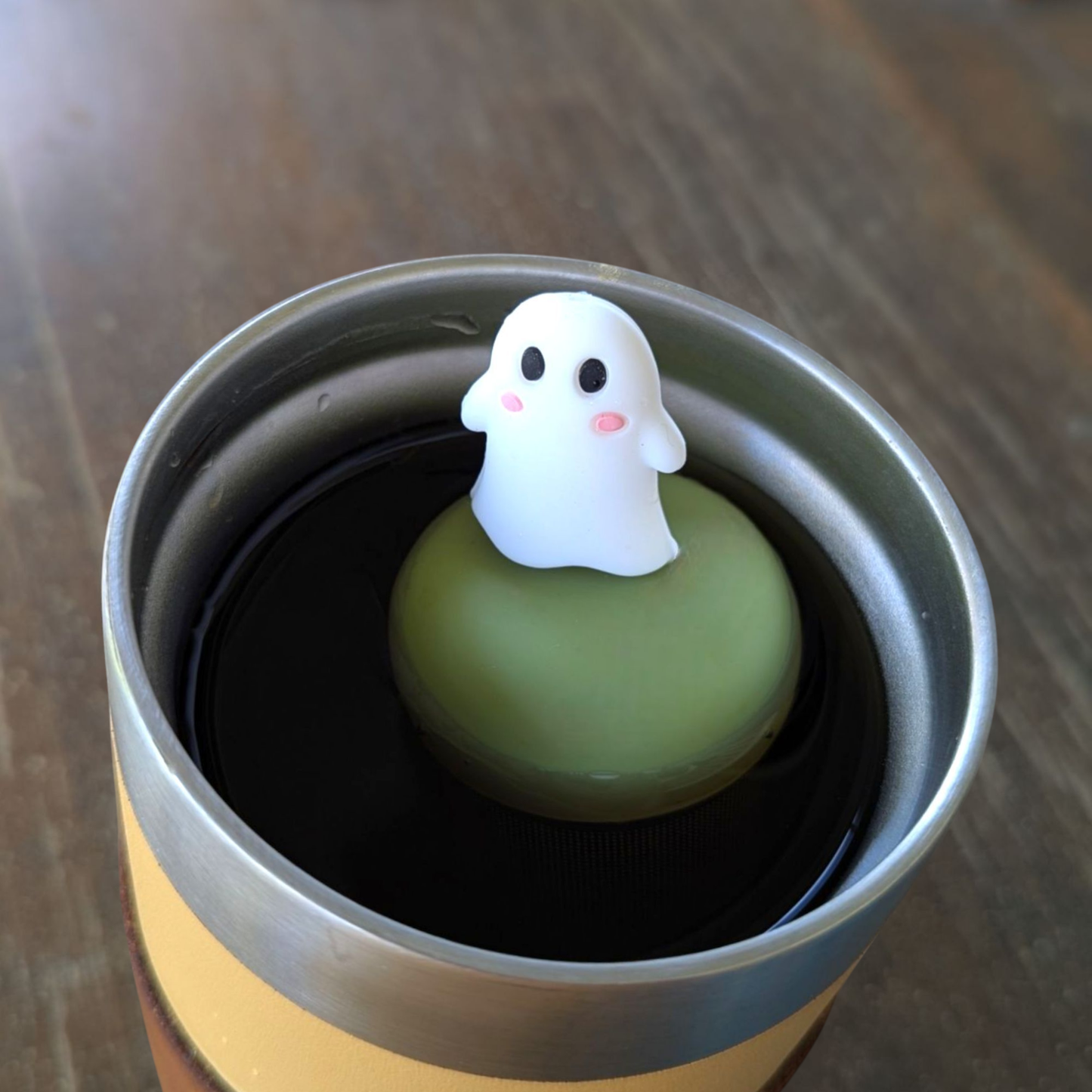 White Ghost | Floating Tea Steeper | Green Base | White Icon