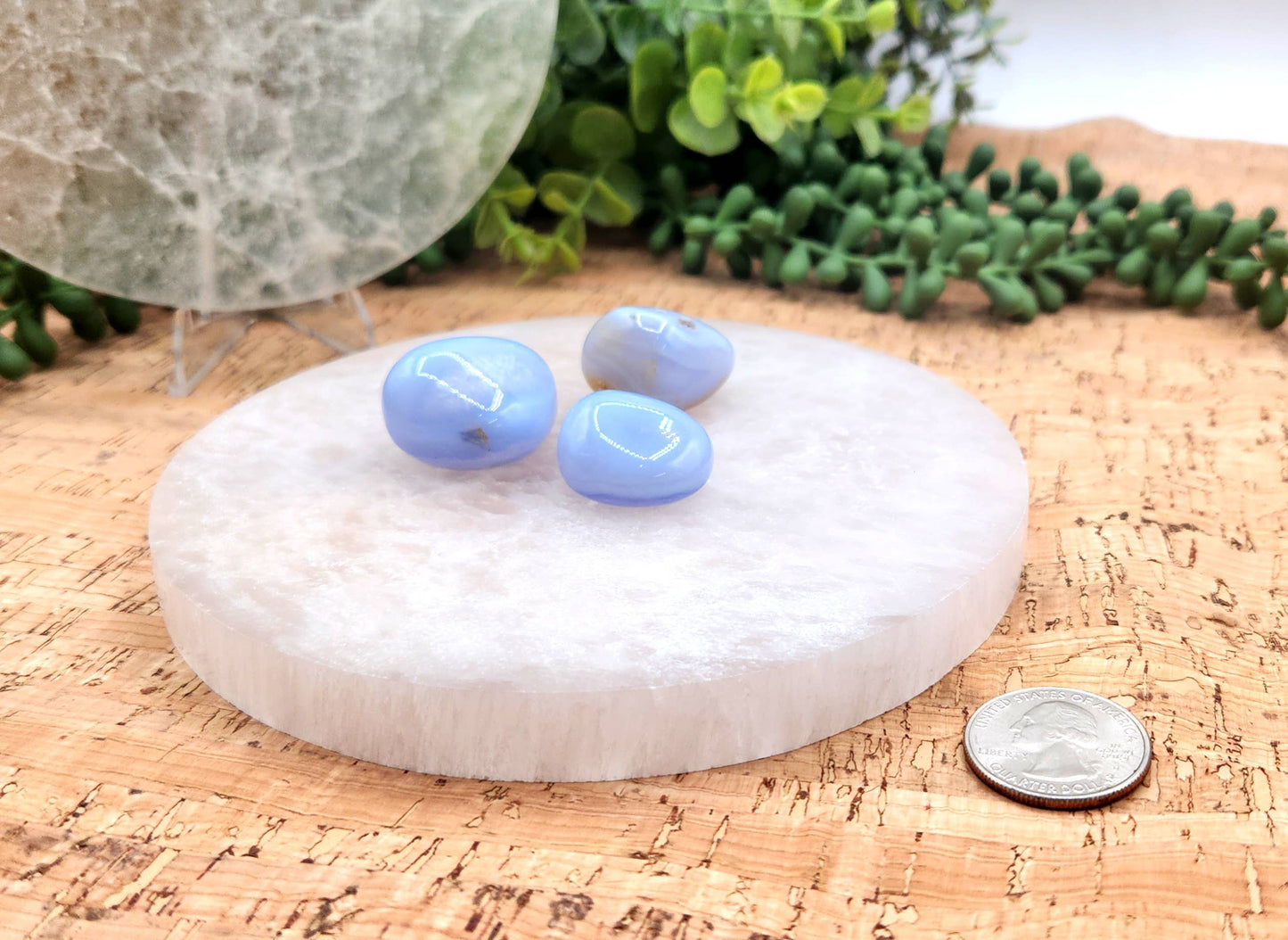 Selenite Charging/Cleansing Plate/Coaster Round, Plain-15cm