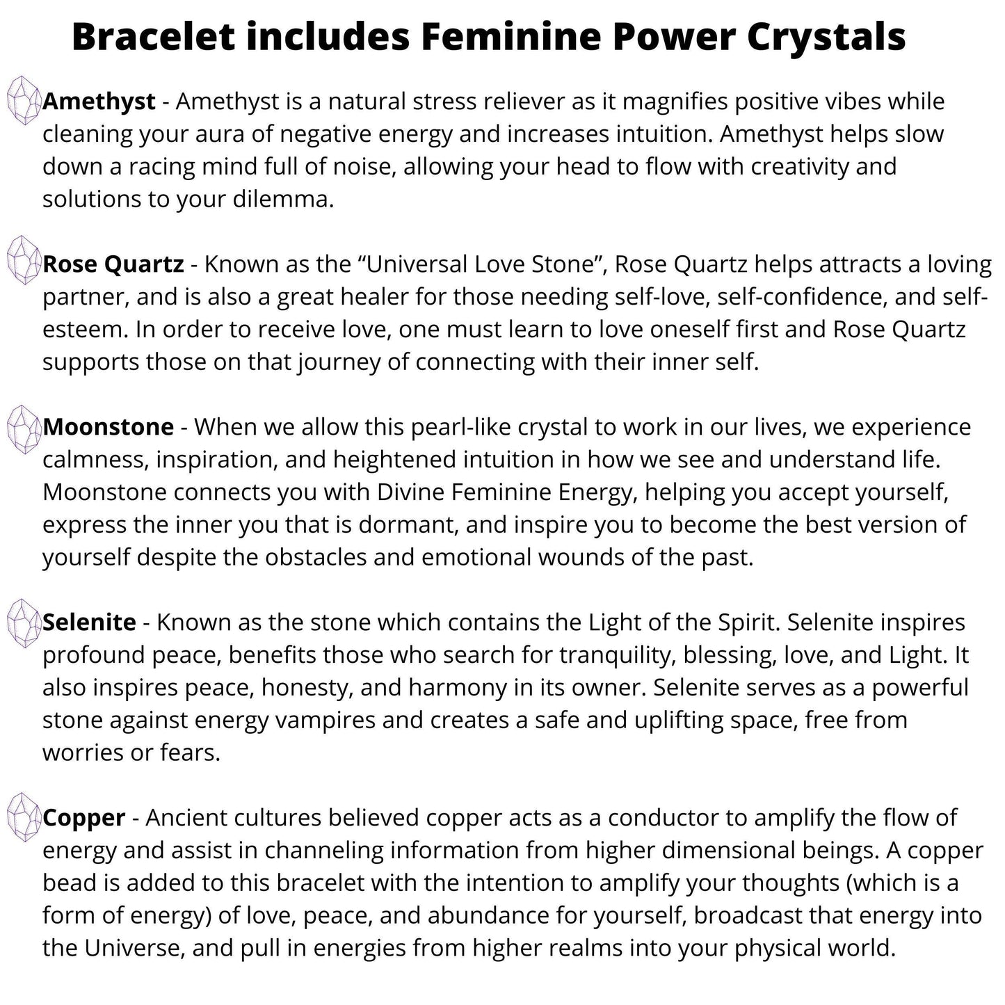 Divine Feminine Power Crystal Bracelet
