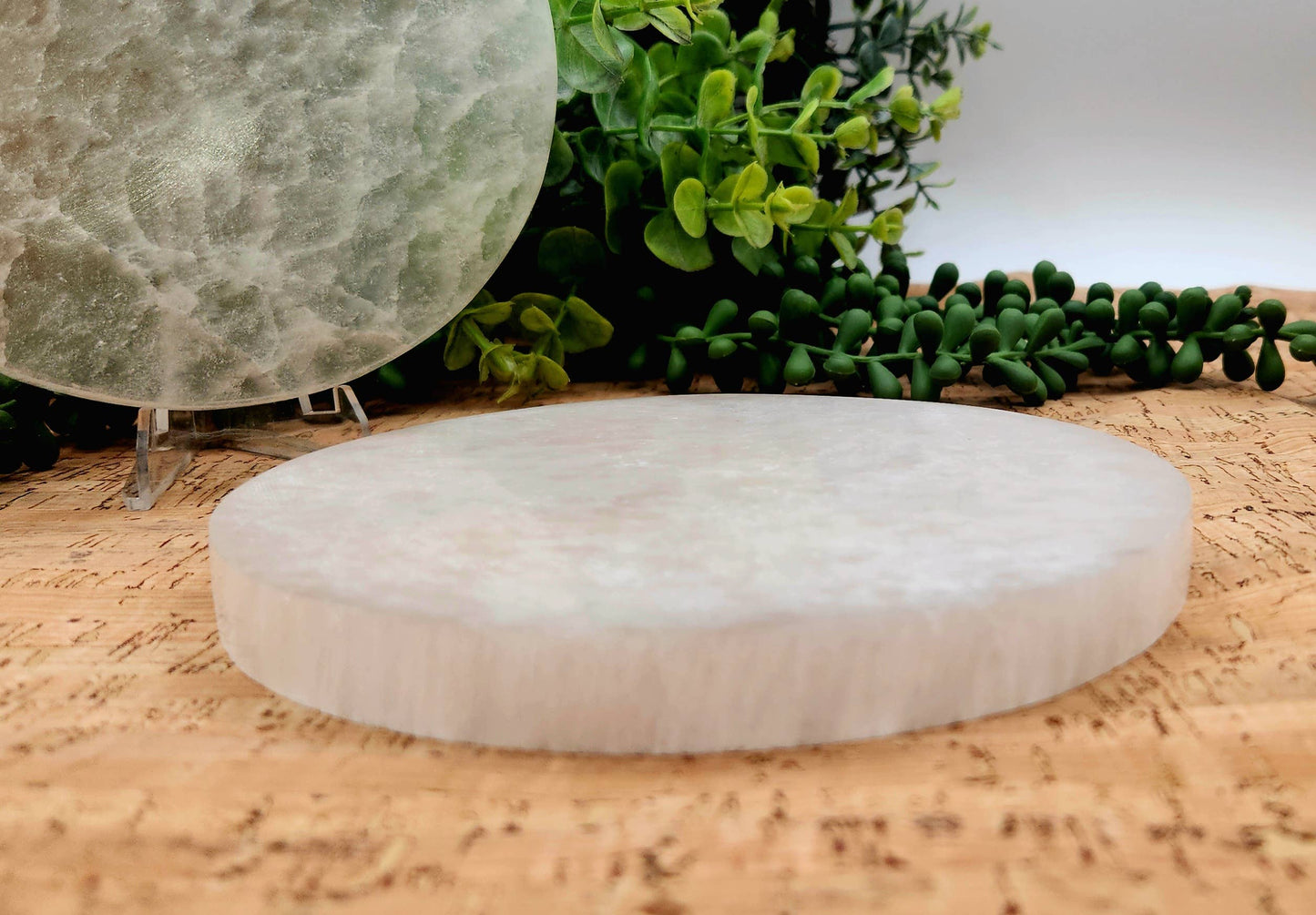 Selenite Charging/Cleansing Plate/Coaster Round, Plain-15cm