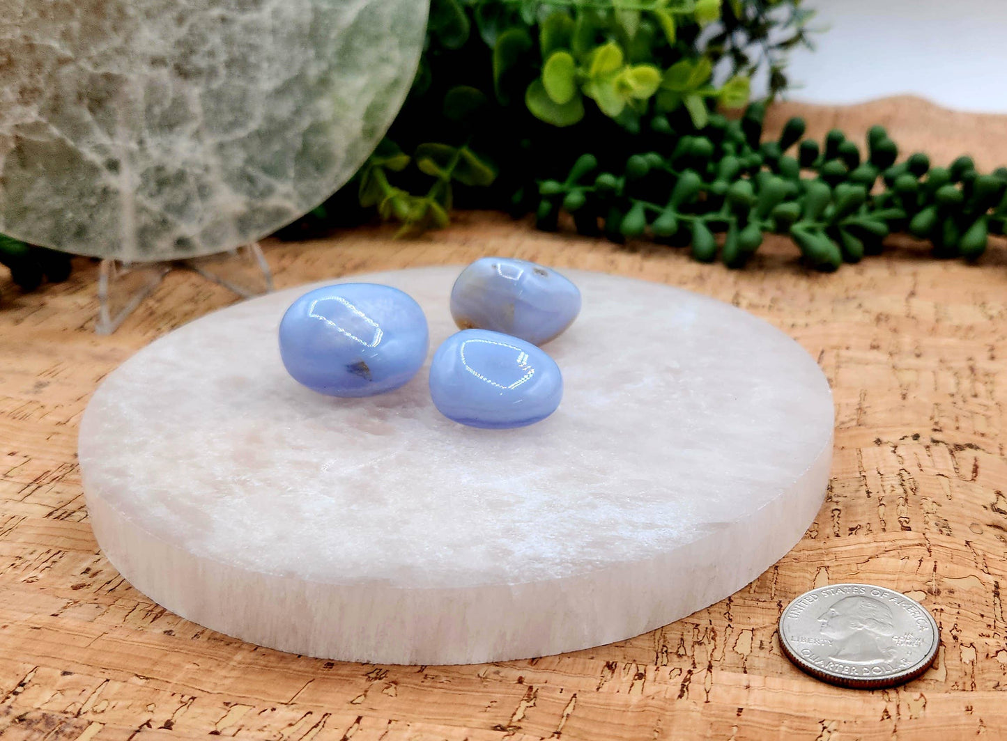 Selenite Charging/Cleansing Plate/Coaster Round, Plain-15cm