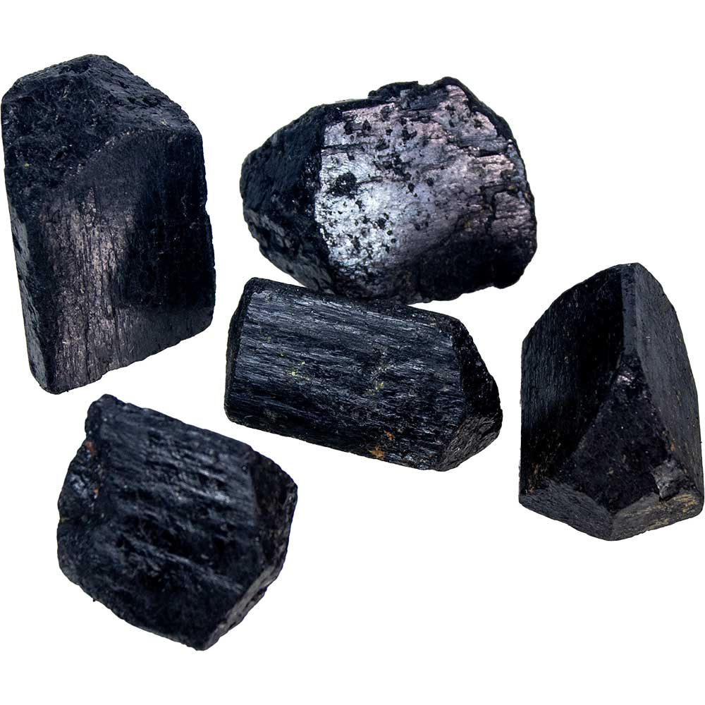 Rough Black Tourmaline Points (Pack of 5): Black tourmaline