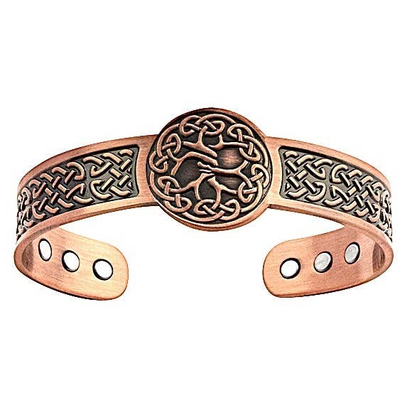P 12 Copper flexible Celtic design men Bracelet arthritis