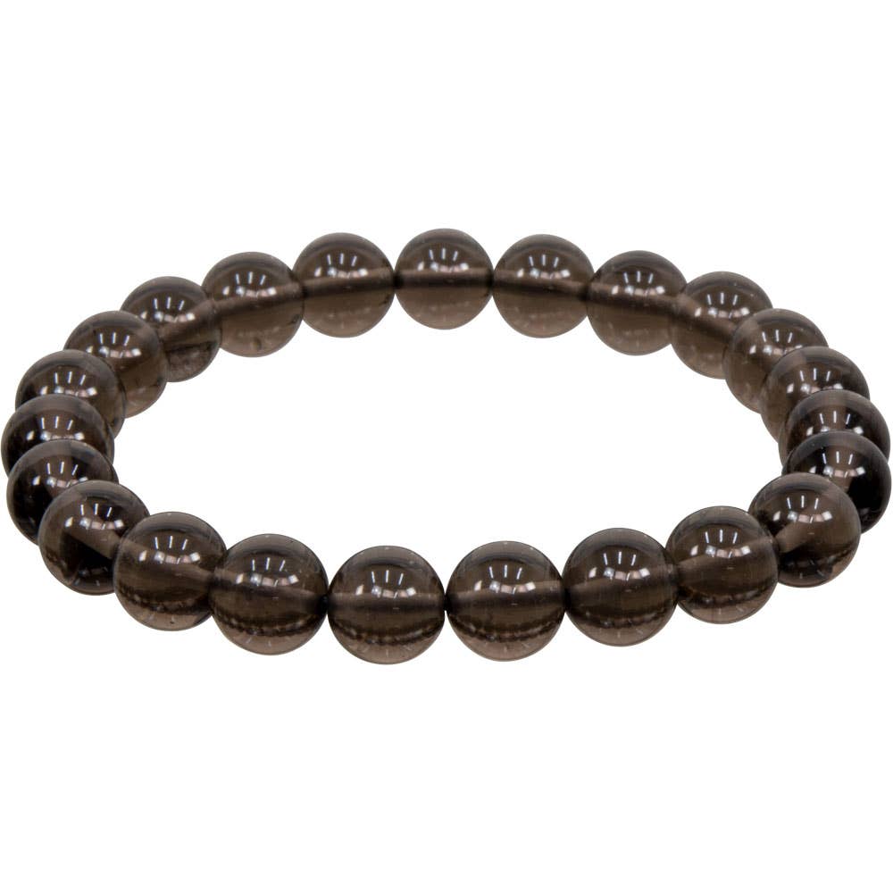 Elastic Bracelet 8mm Round Beads - Smoky Qtz (Each)