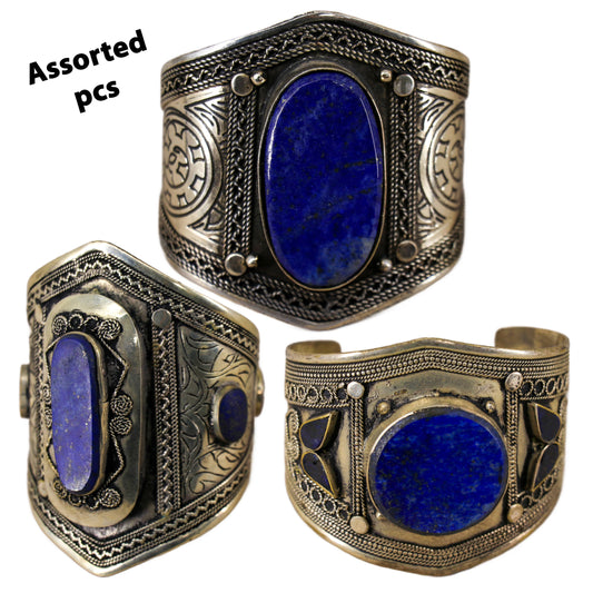 1882 - Tribal Lapis Cuff - Large Size with adornments