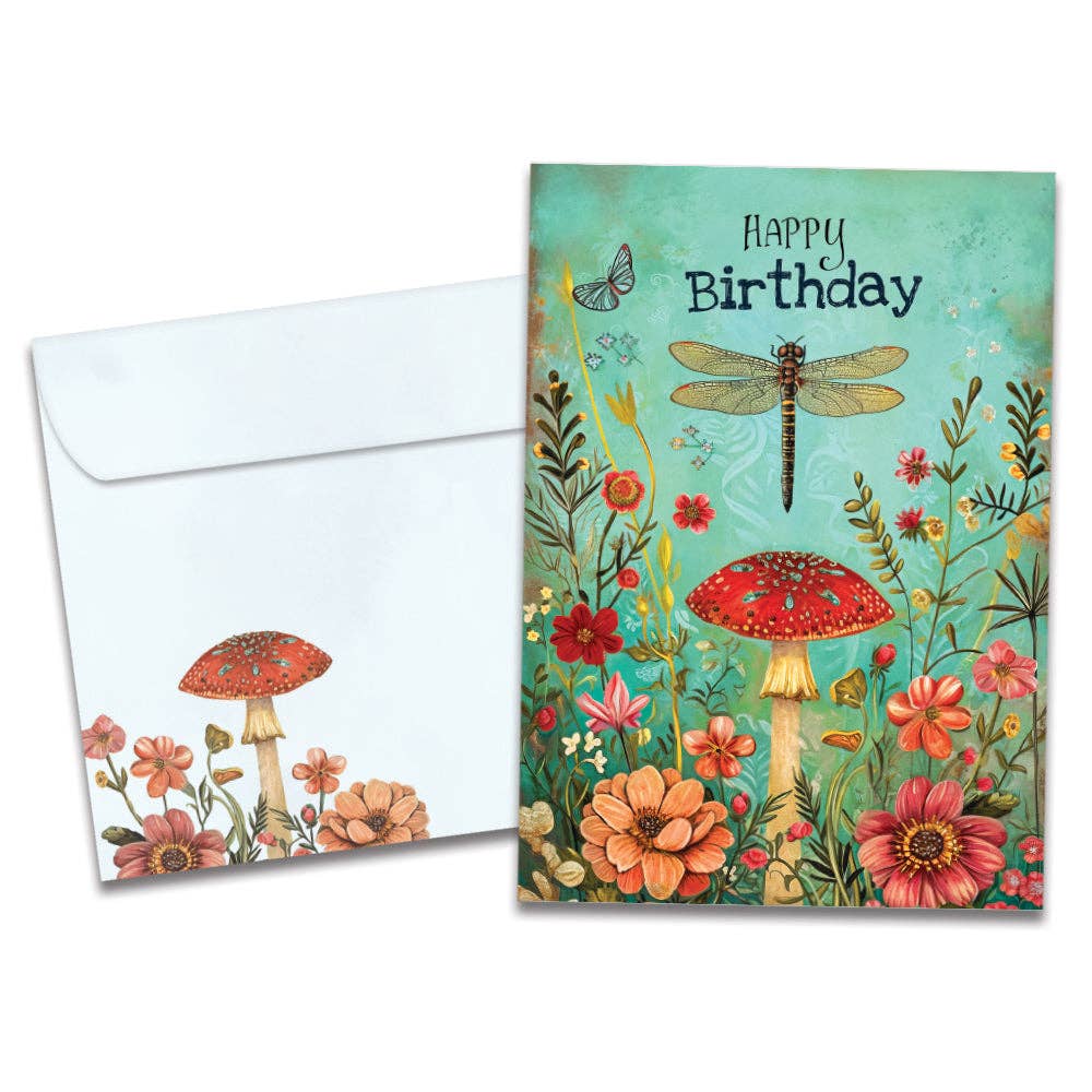Dragonfly Toadstool | 6-Pack Birthday Cards | SKU 22245