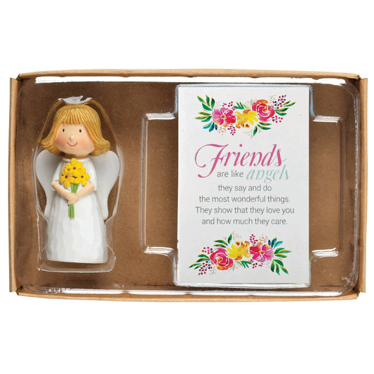 Angel Pray Crd Friends Are Like Angels Figurine and Card
