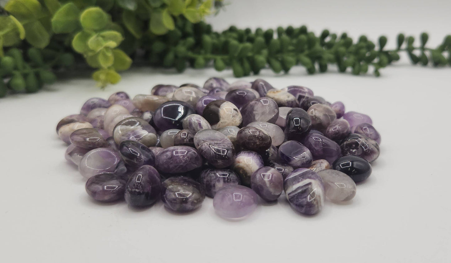 Chevron Amethyst Tumbled Gemstones 10-20mm (0.5kg/1.1 lbs.): 0.5KG/1.1LBS