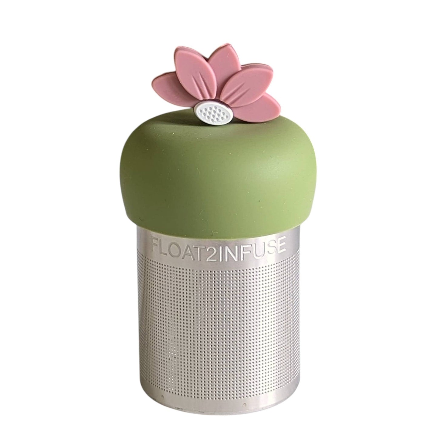 Lotus | Floating Tea Steeper | Green Base | Pink Lotus: Earth Green / Warm Pink Lotus