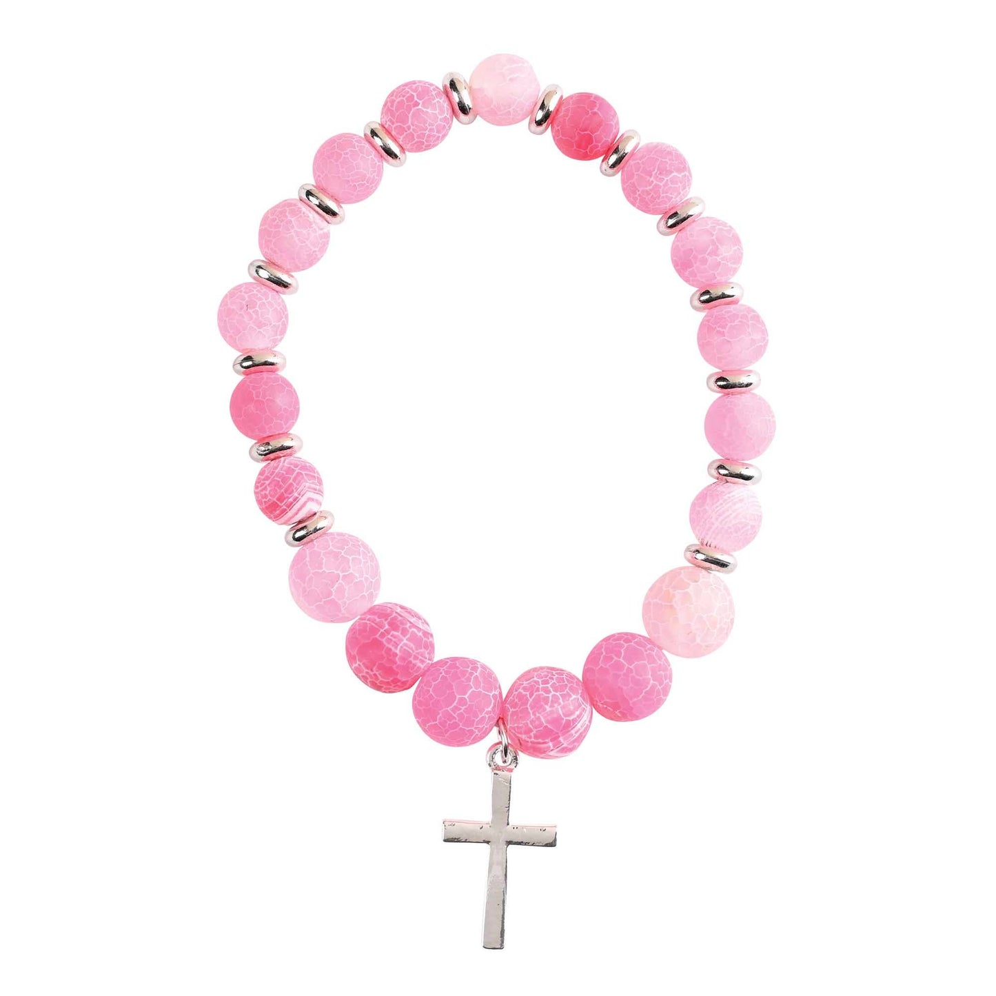 Bracelet Woman Of God Fuchsia W/Cross