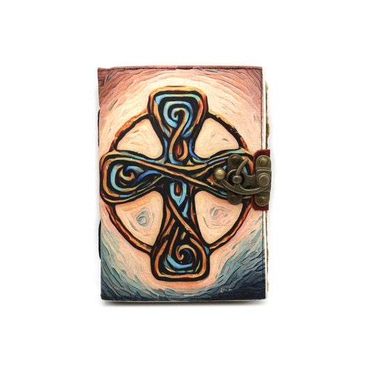 Mystical Cross Blank Leather Journal (5 x 7 in.)