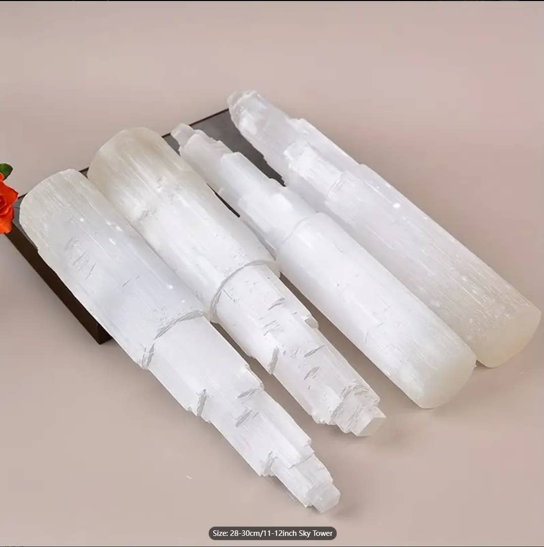 Large Selenite Sky Tower–6"/ 8" / 10" / 12" : 6“（15CM）