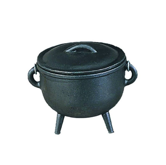 Plain Cast Iron Cauldron w/ Lid (4.5 in.)