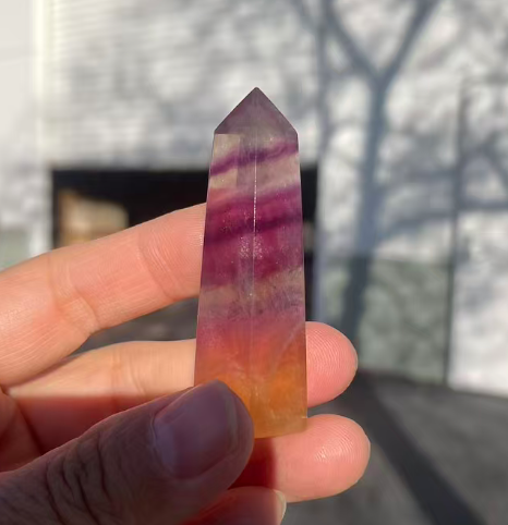 Candy Fluorite Stone Tower | Polished Crystal Point, 1PC: 1-2"