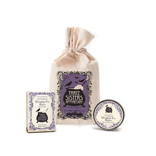 Muslin Gift Set - Something Wicked Bar Soap and Body Butter: Mission Fig