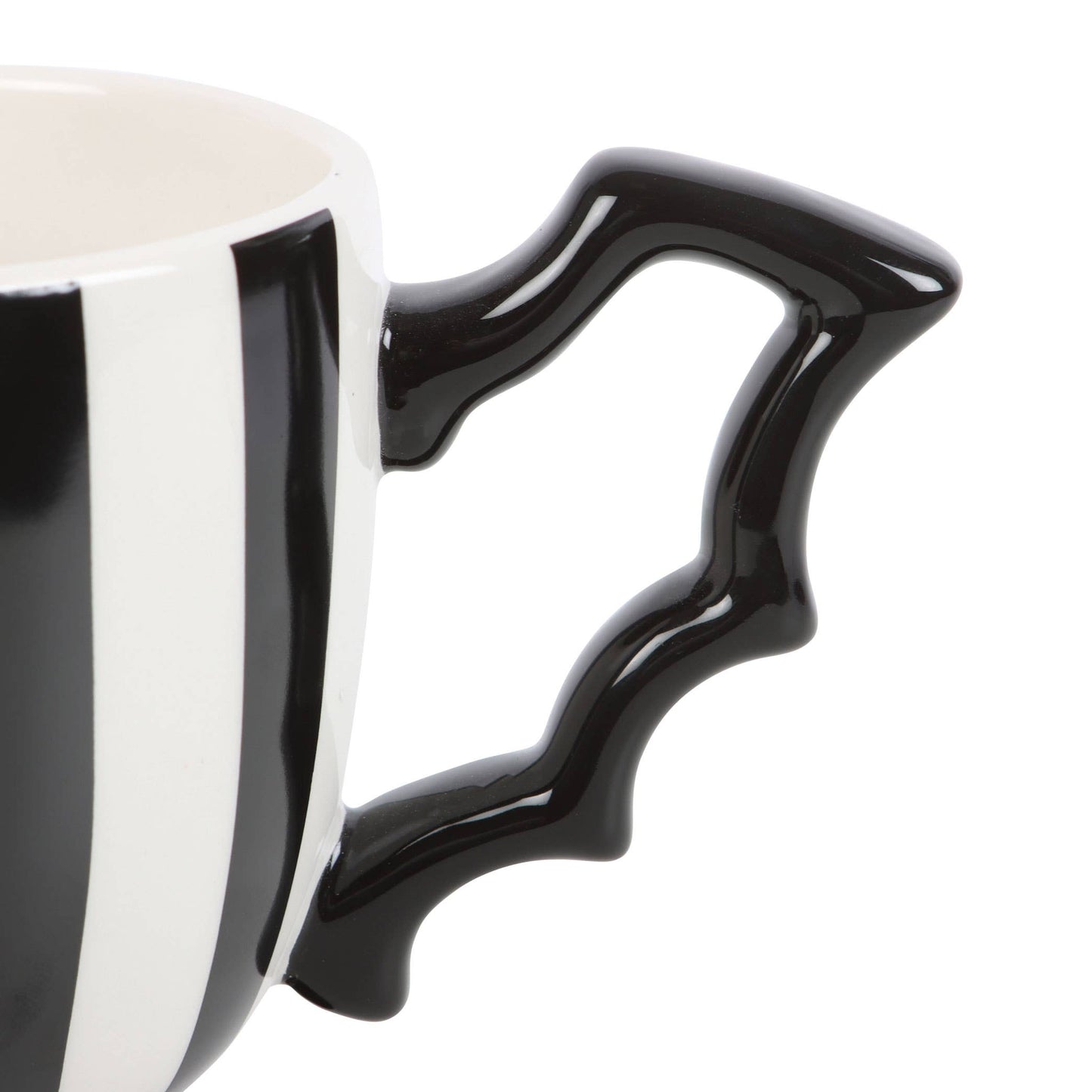 Gothic Striped Bat Wing Halloween Teacup