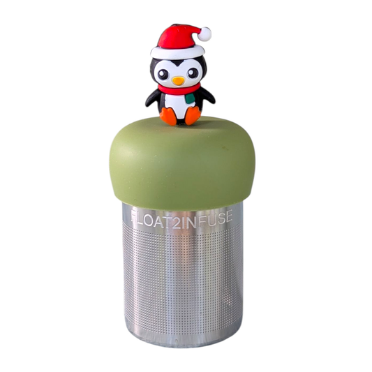 Christmas Penguin | Floating Tea Steeper | GreenBase | Black