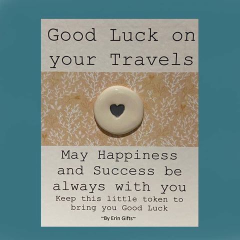 Good Luck on Your Travels - Card and Ceramic Token