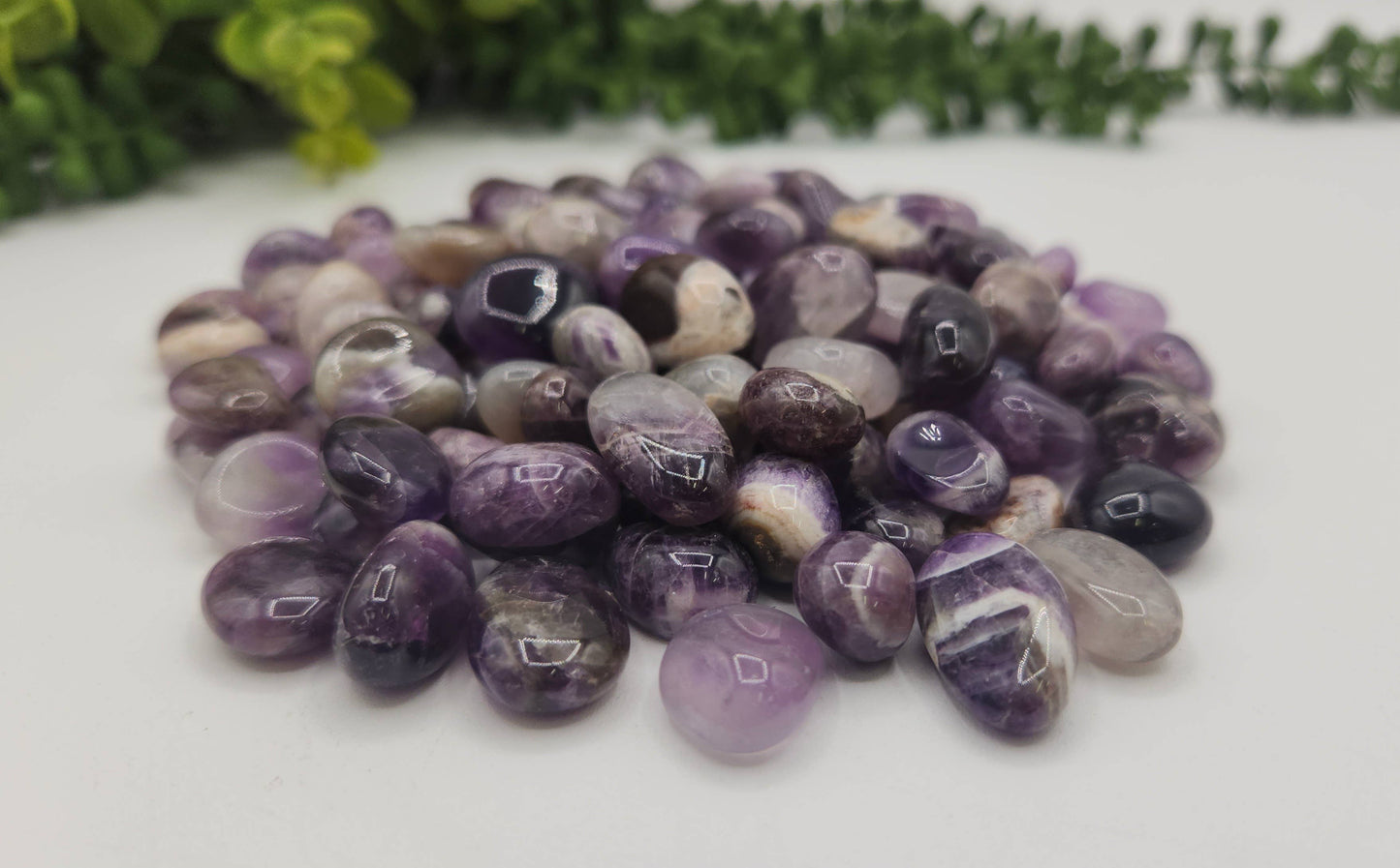 Chevron Amethyst Tumbled Gemstones 10-20mm (0.5kg/1.1 lbs.): 0.5KG/1.1LBS