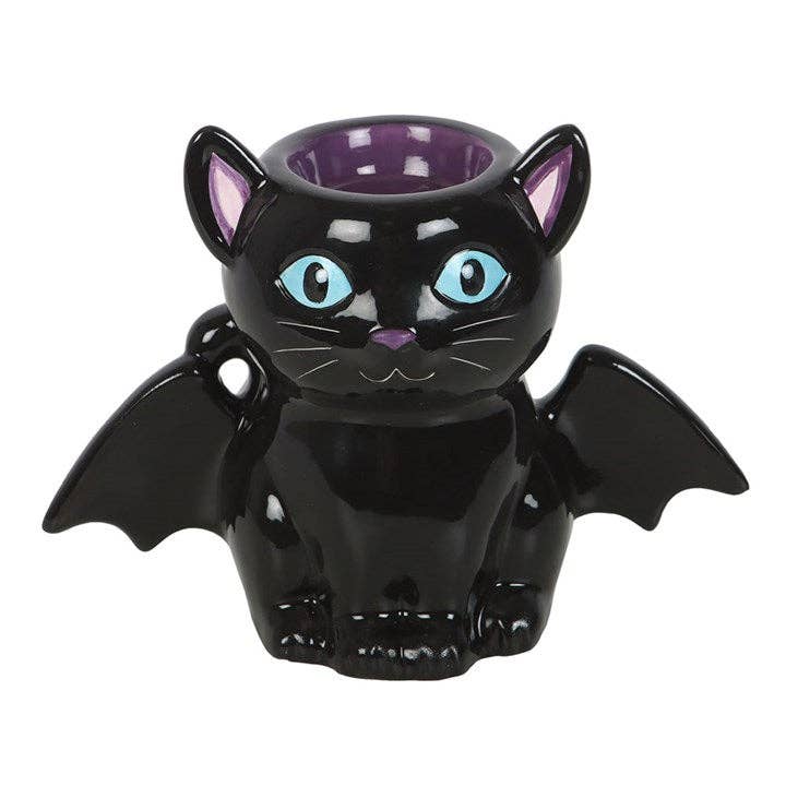 Cute and Creepy Gothic Bat Cat Oil Burner and Wax Warmer