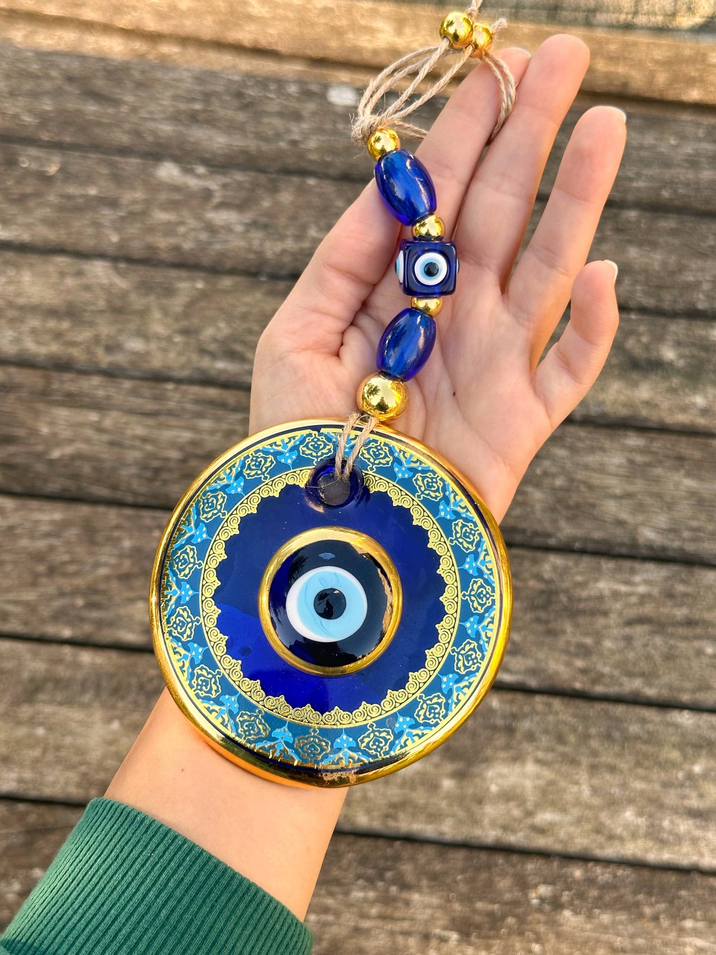 Gold Evil Eye Wall Hanging, Lucky House Protection Gift