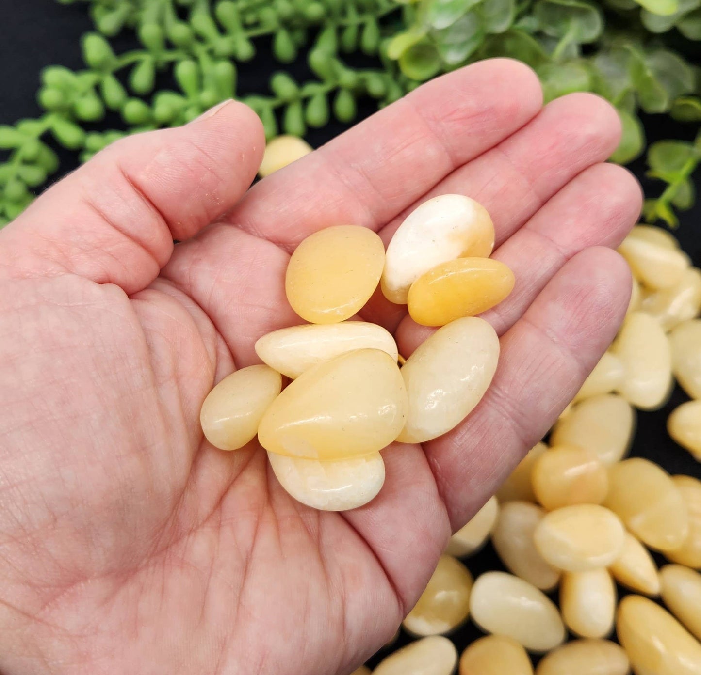 Yellow Jade (1kg/2.2 lbs.) Tumbled Stone 20-25mm