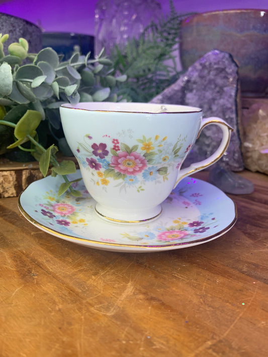 Blue Floral Teacup Candle - PJ