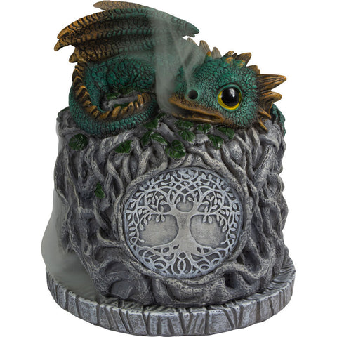 Incense Burner- Baby Dragon with Tree of Life Cone Burner
