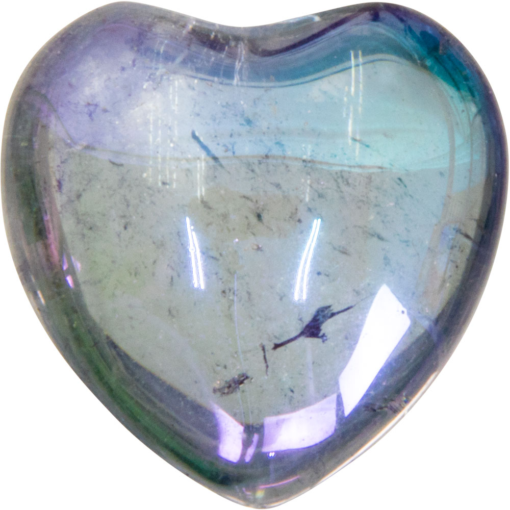 Puffed Aura Quartz Heart- Blue