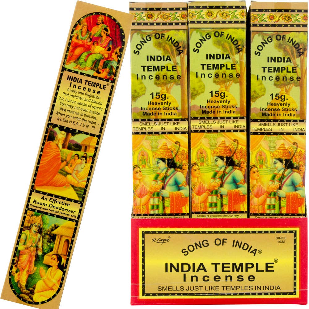 India Temple Incense Display 15 Gr (Pack of 24)