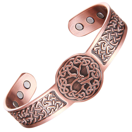 P 12 Copper flexible Celtic design men Bracelet arthritis