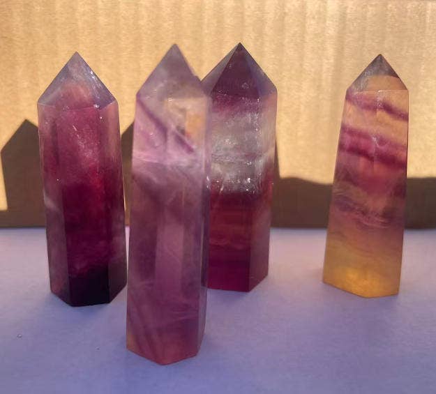 Candy Fluorite Stone Tower | Polished Crystal Point, 1PC: 1-2"