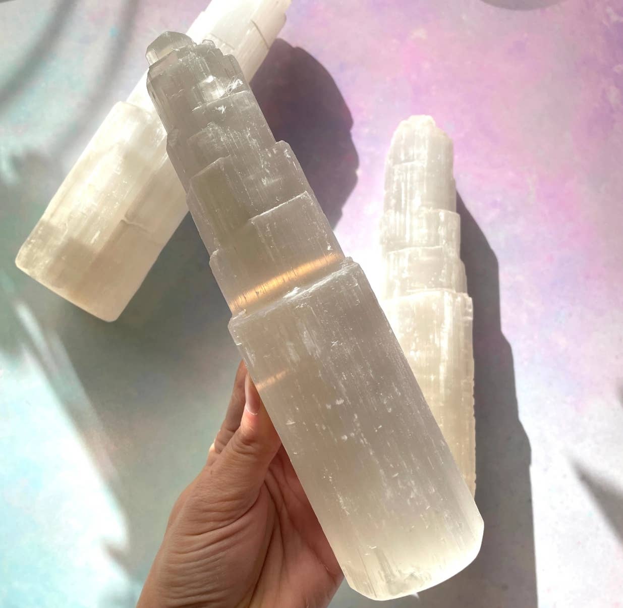 Large Selenite Sky Tower–6"/ 8" / 10" / 12" : 6“（15CM）