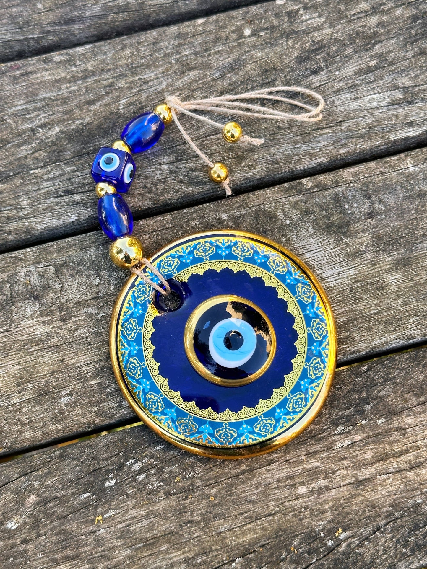 Gold Evil Eye Wall Hanging, Lucky House Protection Gift