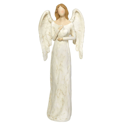 ANGEL WITH HEART RSN 12"H