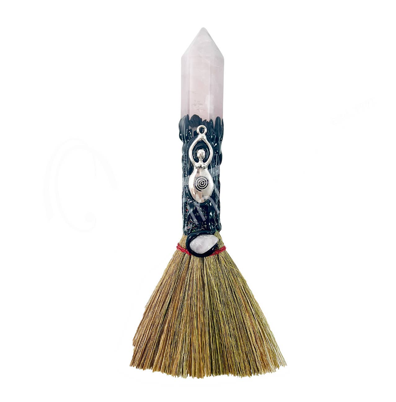 BROOM - ROSE QUARTZ POINT GODDESS