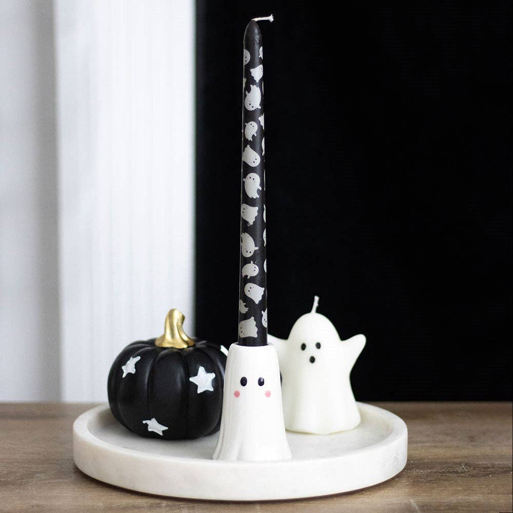 Sweet Halloween Ghost Candle Holder with Taper Candle